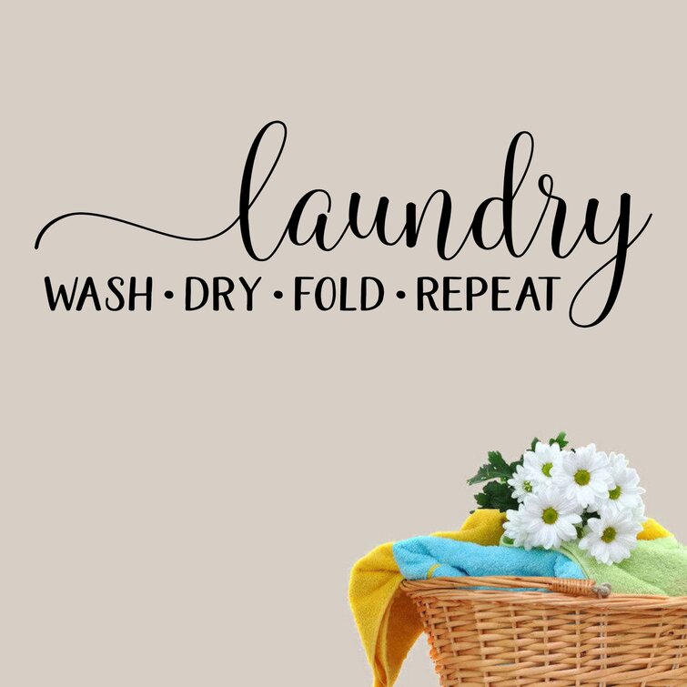 Laundry Wash Dry Fold Repeat Wall Decal